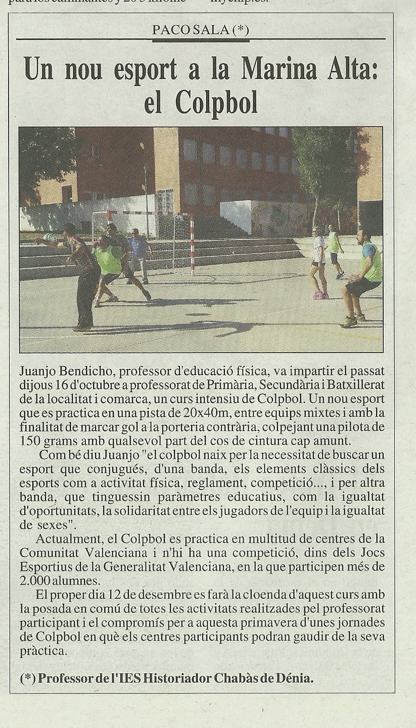 Formació de Colpbol a Alacant impartida per J. Bendicho